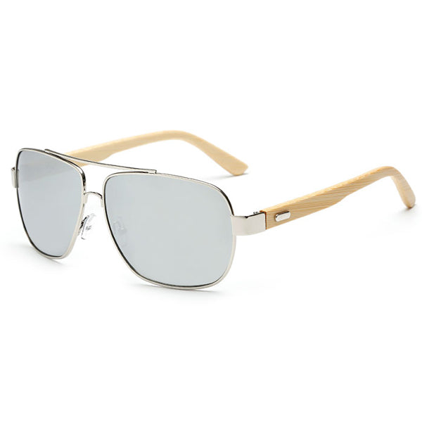 Bamboo Wood Sunglasses UV400 Men Shade Wooden Temple Classic Outdoor Glasses