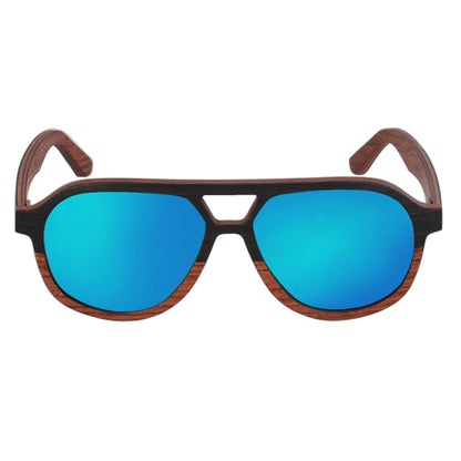 Layered Wood Aviator Polarized Sunglasses - Cool Style Wooden Sun Glasses