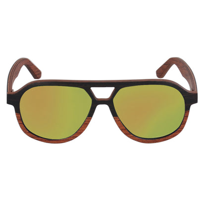 Layered Wood Aviator Polarized Sunglasses - Cool Style Wooden Sun Glasses
