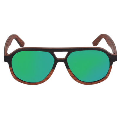 Layered Wood Aviator Polarized Sunglasses - Cool Style Wooden Sun Glasses
