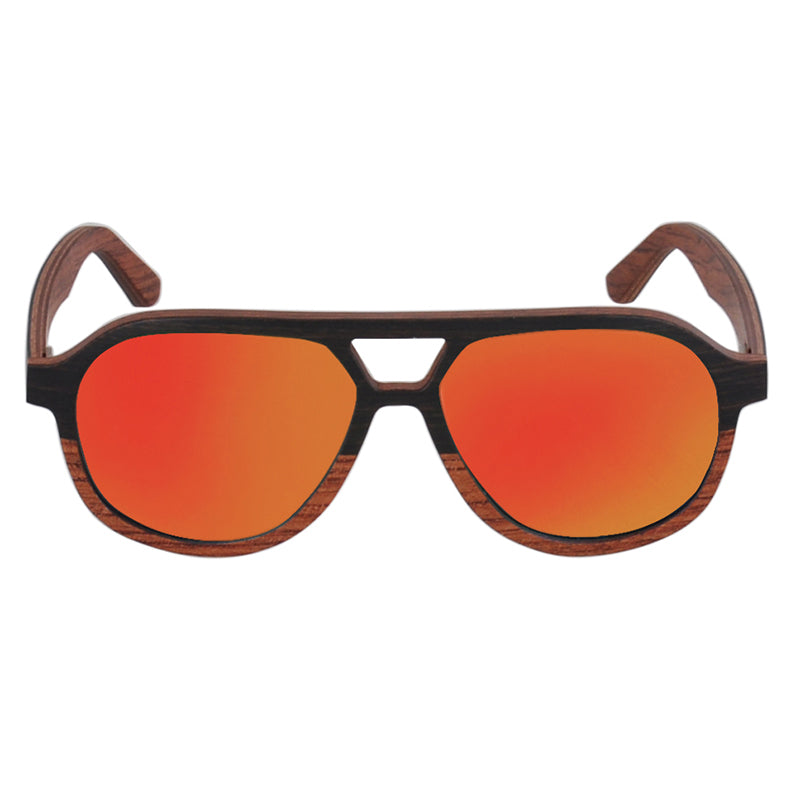 Layered Wood Aviator Polarized Sunglasses - Cool Style Wooden Sun Glasses