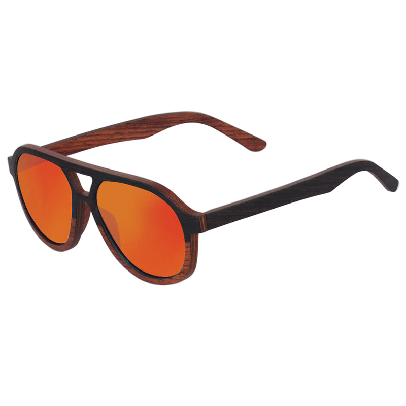 Layered Wood Aviator Polarized Sunglasses - Cool Style Wooden Sun Glasses