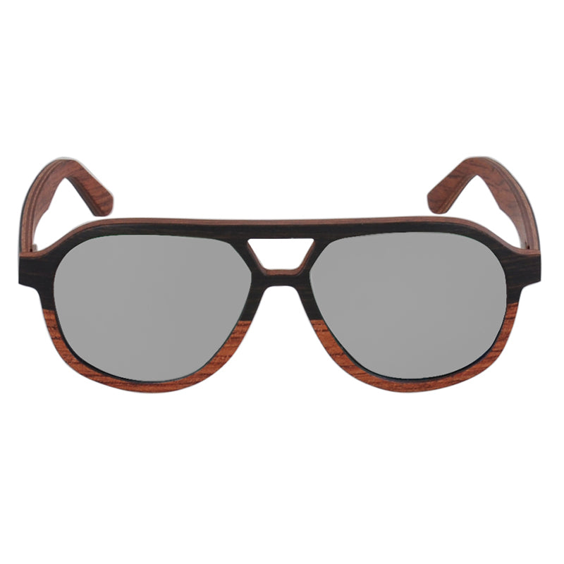 Layered Wood Aviator Polarized Sunglasses - Cool Style Wooden Sun Glasses