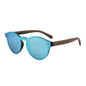 Round Reflective Wood Sunglasses For Women & Men with Special One Piece Style Polarized Lens