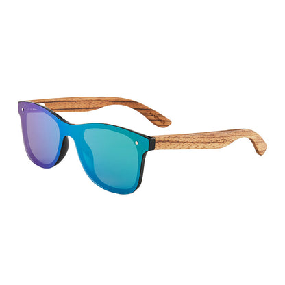One Piece Stylish Mirrored Wooden Sunglasses Polarized Shades For Men Women Driving Shades