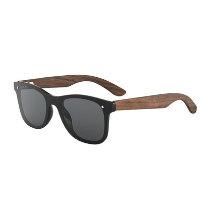 One Piece Stylish Mirrored Wooden Sunglasses Polarized Shades For Men Women Driving Shades