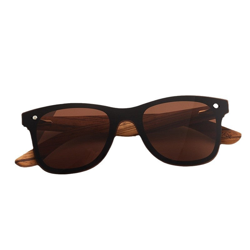 One Piece Stylish Mirrored Wooden Sunglasses Polarized Shades For Men Women Driving Shades