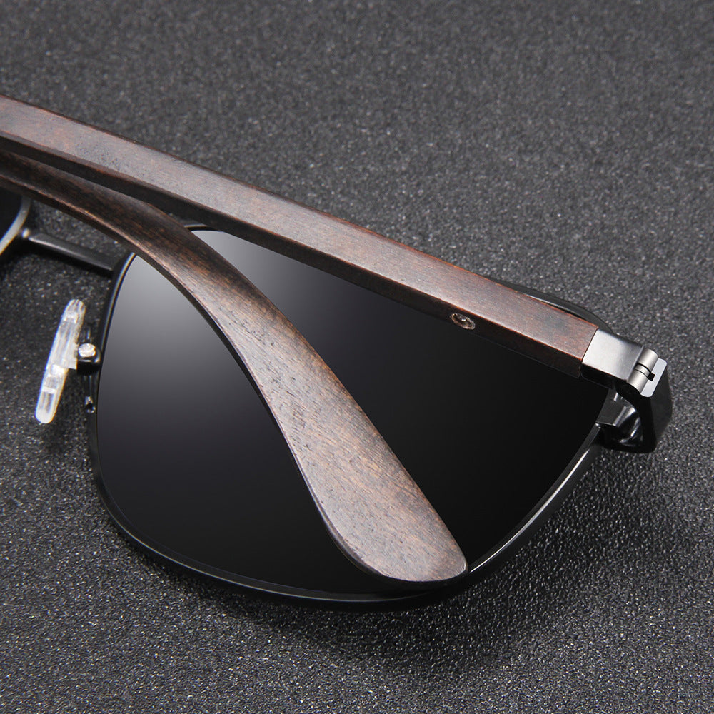 Handmade Zebra Wood Polarized Sunglasses Men Driving Fishing Sunglasses