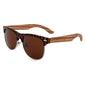 Real Ebony Wood Temple Semi Rimless Sunglasses with Polarized Lenses