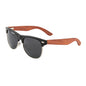 Real Ebony Wood Temple Semi Rimless Sunglasses with Polarized Lenses